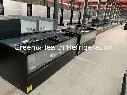 -22 डिग्री जमे हुए मछली मांस प्रदर्शन मर्चेंडाइज़र प्लग-इन आइलैंड फ्रीजर सुपरमार्केट के लिए