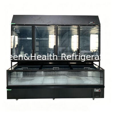 स्टेनलेस स्टील/ग्लास बाहरी और सुपरमार्केट डिस्प्ले के लिए 850L क्षमता के साथ दोहरे कार्य द्वीप फ्रीजर