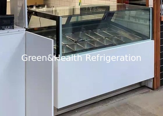 -22 डिग्री 16 पैन गेलैटो डिस्प्ले स्कूप आइसक्रीम डिस्प्ले फ्रीजर