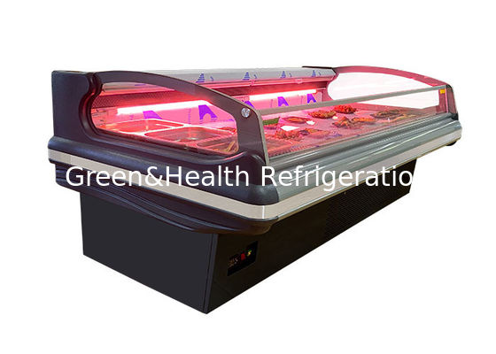 सुपरमार्केट क्षैतिज मांस प्रदर्शन मामले मांस फ्रीजर कूलर