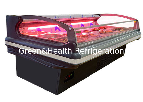 कस्टम बहुउद्देशीय फैन मीट फ्रीजर शोकेस फूड ओपन चिलर बिल्ट इन सिस्टम